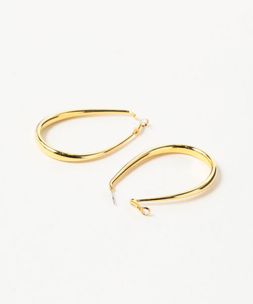 Ray BEAMS(レイビームス)の「Ray BEAMS / パイプ オーバル ピアス(ピアス(両耳用)・レディース・シルバー/ゴールド・ONE SIZE)」の3枚目の写真