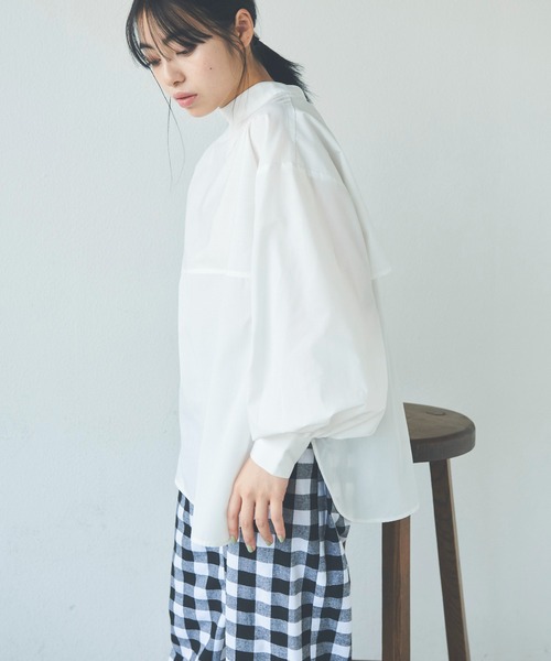 Libra Cue(リブラ キュー)の「2wayフライヨークシャツ(シャツ/ブラウス・レディース・ネイビー/ブルー/ホワイト・FREE)」の13枚目の写真