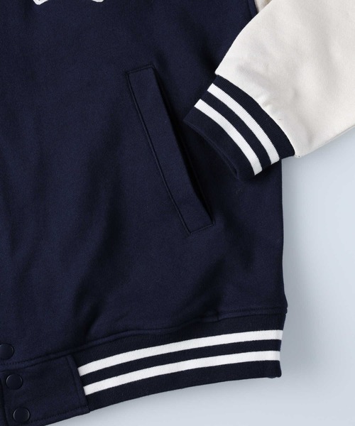 BACK NUMBER（バックナンバー）の「【BACK NUMBER】カレッジロゴ刺繍カットスタジャン（スタジャン・メンズ・ネイビー/ブラック/グリーン・L/XL/M）」の5枚目の写真