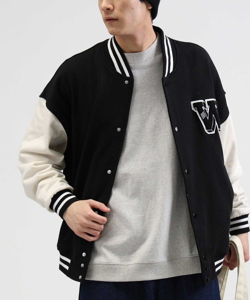 【入手困難!!】ネイバーフッド バックアーチ 刺繍ロゴ ウール スタジャン M セール】【BACK NUMBER】カレッジロゴ刺繍カットスタジャン