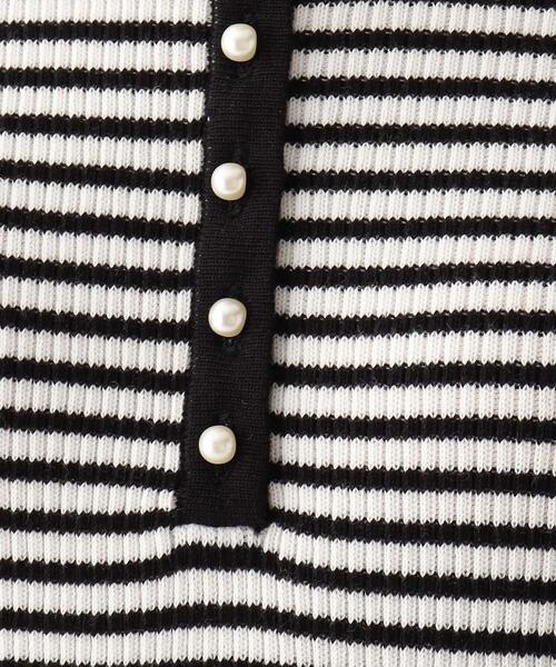 OPAQUE.CLIP（オペークドットクリップ）の「◆【CORCORAN】ピマコットンリブ フェイクパールデザインニット（ニット/セーター・レディース・オフホワイト/サンドベージュ/ブラック/ホワイト系その他3・36/38/42/40）」の10枚目の写真