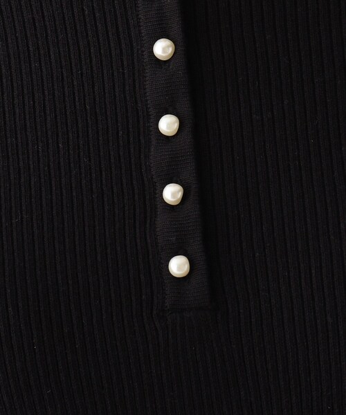 OPAQUE.CLIP（オペークドットクリップ）の「◆【CORCORAN】ピマコットンリブ フェイクパールデザインニット（ニット/セーター・レディース・オフホワイト/サンドベージュ/ブラック/ホワイト系その他3・36/38/42/40）」の13枚目の写真