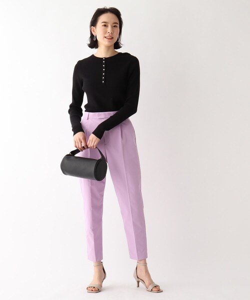 OPAQUE.CLIP（オペークドットクリップ）の「◆【CORCORAN】ピマコットンリブ フェイクパールデザインニット（ニット/セーター・レディース・オフホワイト/サンドベージュ/ブラック/ホワイト系その他3・36/38/42/40）」の17枚目の写真