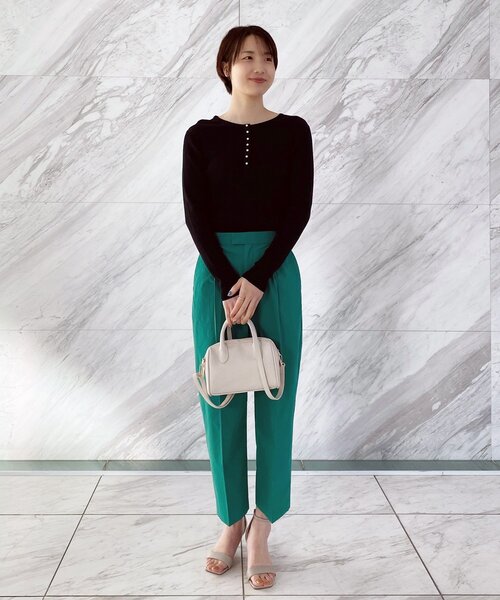 OPAQUE.CLIP（オペークドットクリップ）の「◆【CORCORAN】ピマコットンリブ フェイクパールデザインニット（ニット/セーター・レディース・オフホワイト/サンドベージュ/ブラック/ホワイト系その他3・36/38/42/40）」の18枚目の写真