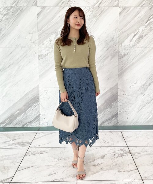 OPAQUE.CLIP（オペークドットクリップ）の「◆【CORCORAN】ピマコットンリブ フェイクパールデザインニット（ニット/セーター・レディース・オフホワイト/サンドベージュ/ブラック/ホワイト系その他3・36/38/42/40）」の20枚目の写真