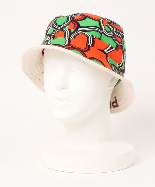 【セール】<moyan ecri>リバーシブルバケットハット【アフリカンファブリック】（ハット）｜moyan ecri（モヤン エクリ）