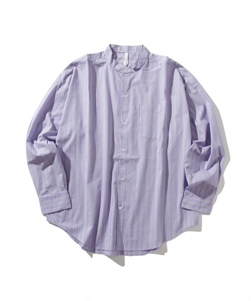 INASTUDIOS ZOO(イーナストゥディオスズー)の「「INASTUDIOS SELECT」ルーズフィット ブロード バンドカラーシャツ(シャツ/ブラウス・レディース・ホワイト/ブラック/グレイッシュベージュ/グリーン/サックスブルー/ホワイト系その他/イエロー/ブルー/ラベンダー/ブラック系その他/グリーン系その他・MEDIUM/LARGE/X-LARGE)」の10枚目の写真