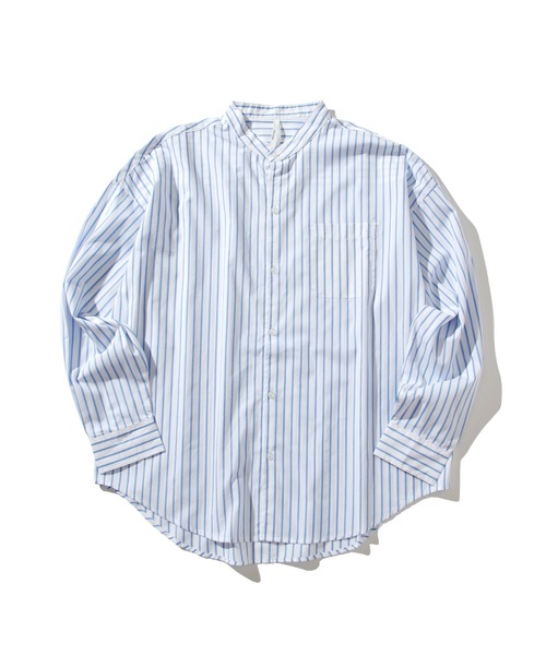 INASTUDIOS ZOO(イーナストゥディオスズー)の「「INASTUDIOS SELECT」ルーズフィット ブロード バンドカラーシャツ(シャツ/ブラウス・レディース・ホワイト/ブラック/グレイッシュベージュ/グリーン/サックスブルー/ホワイト系その他/イエロー/ブルー/ラベンダー/ブラック系その他/グリーン系その他・MEDIUM/LARGE/X-LARGE)」の3枚目の写真