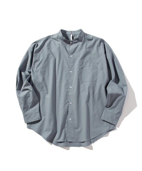 INASTUDIOS ZOO(イーナストゥディオスズー)の「「INASTUDIOS SELECT」ルーズフィット ブロード バンドカラーシャツ(シャツ/ブラウス・レディース・ホワイト/ブラック/グレイッシュベージュ/グリーン/サックスブルー/ホワイト系その他/イエロー/ブルー/ラベンダー/ブラック系その他/グリーン系その他・MEDIUM/LARGE/X-LARGE)」の1枚目の写真