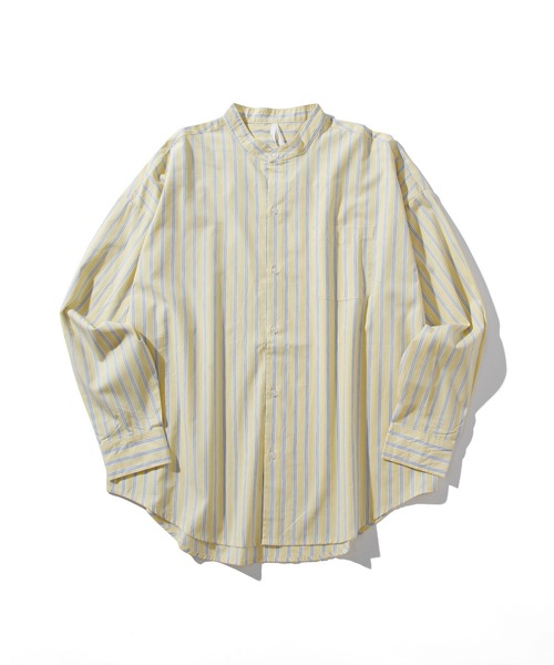 INASTUDIOS ZOO(イーナストゥディオスズー)の「「INASTUDIOS SELECT」ルーズフィット ブロード バンドカラーシャツ(シャツ/ブラウス・レディース・ホワイト/ブラック/グレイッシュベージュ/グリーン/サックスブルー/ホワイト系その他/イエロー/ブルー/ラベンダー/ブラック系その他/グリーン系その他・MEDIUM/LARGE/X-LARGE)」の11枚目の写真
