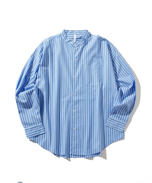 INASTUDIOS ZOO(イーナストゥディオスズー)の「「INASTUDIOS SELECT」ルーズフィット ブロード バンドカラーシャツ(シャツ/ブラウス・レディース・ホワイト/ブラック/グレイッシュベージュ/グリーン/サックスブルー/ホワイト系その他/イエロー/ブルー/ラベンダー/ブラック系その他/グリーン系その他・MEDIUM/LARGE/X-LARGE)」の9枚目の写真