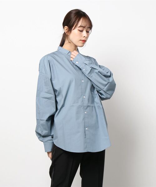 INASTUDIOS ZOO(イーナストゥディオスズー)の「「INASTUDIOS SELECT」ルーズフィット ブロード バンドカラーシャツ(シャツ/ブラウス・レディース・ホワイト/ブラック/グレイッシュベージュ/グリーン/サックスブルー/ホワイト系その他/イエロー/ブルー/ラベンダー/ブラック系その他/グリーン系その他・MEDIUM/LARGE/X-LARGE)」の18枚目の写真