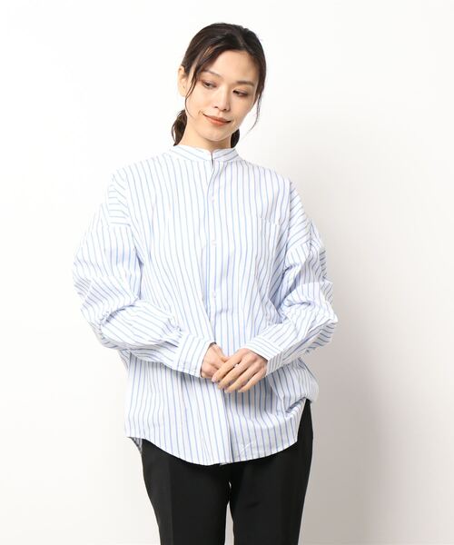 INASTUDIOS ZOO(イーナストゥディオスズー)の「「INASTUDIOS SELECT」ルーズフィット ブロード バンドカラーシャツ(シャツ/ブラウス・レディース・ホワイト/ブラック/グレイッシュベージュ/グリーン/サックスブルー/ホワイト系その他/イエロー/ブルー/ラベンダー/ブラック系その他/グリーン系その他・MEDIUM/LARGE/X-LARGE)」の19枚目の写真