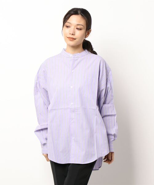 INASTUDIOS ZOO(イーナストゥディオスズー)の「「INASTUDIOS SELECT」ルーズフィット ブロード バンドカラーシャツ(シャツ/ブラウス・レディース・ホワイト/ブラック/グレイッシュベージュ/グリーン/サックスブルー/ホワイト系その他/イエロー/ブルー/ラベンダー/ブラック系その他/グリーン系その他・MEDIUM/LARGE/X-LARGE)」の20枚目の写真