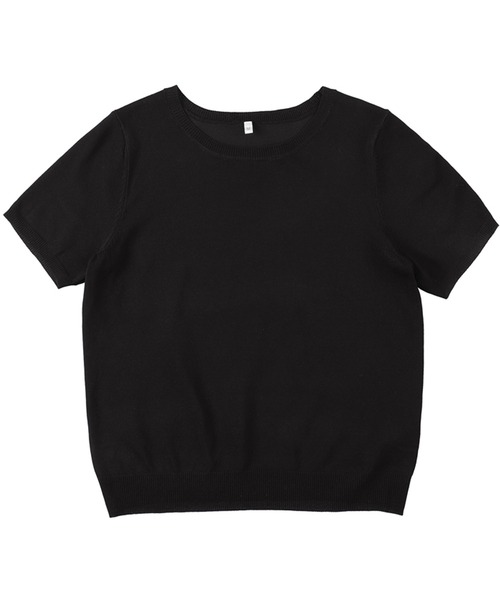 ADORE - ADORE ガスコットンニットトップ 半袖　ブラック　38サイズ ADORE ガスコットンニットトップ 半袖 ブラック 38サイズ