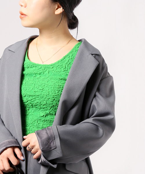 JOINT WORKS（ジョイントワークス）の「J-シャーリングクロップドタンクトップ（タンクトップ・レディース・ホワイト/ブラック/サックスブルー/グリーン・FREE）」の3枚目の写真