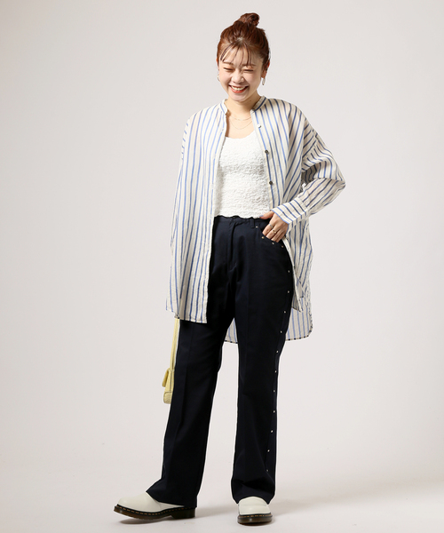 JOINT WORKS（ジョイントワークス）の「J-シャーリングクロップドタンクトップ（タンクトップ・レディース・ホワイト/ブラック/サックスブルー/グリーン・FREE）」の7枚目の写真