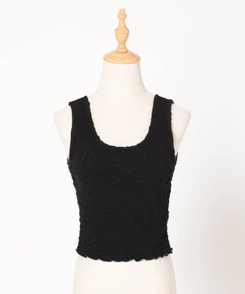 JOINT WORKS（ジョイントワークス）の「J-シャーリングクロップドタンクトップ（タンクトップ・レディース・ホワイト/ブラック/サックスブルー/グリーン・FREE）」の9枚目の写真