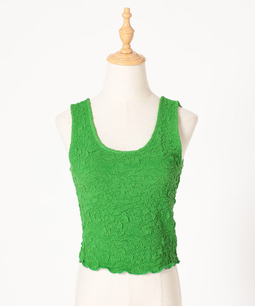 JOINT WORKS（ジョイントワークス）の「J-シャーリングクロップドタンクトップ（タンクトップ・レディース・ホワイト/ブラック/サックスブルー/グリーン・FREE）」の17枚目の写真