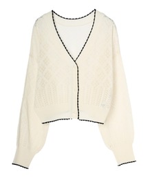 earth music&ecology | 配色透かしカーディガン(カーディガン/ボレロ)