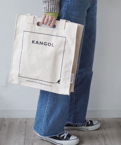 KANGOL（カンゴール）の「【 KANGOL / カンゴール 】 プリント スクエア 2WAY キャンバス トートバッグ（トートバッグ・メンズ・オフホワイト/ホワイト系その他・FREE）」の7枚目の写真