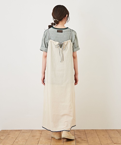 CUBE SUGAR（キューブシュガー）の「綿ボイル無地キャミソールワンピース（ワンピース・レディース・オレンジ/ブルー/グリーン/ナチュラル・M）」の8枚目の写真