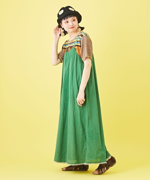 CUBE SUGAR（キューブシュガー）の「綿ボイル無地キャミソールワンピース（ワンピース・レディース・オレンジ/ブルー/グリーン/ナチュラル・M）」の14枚目の写真