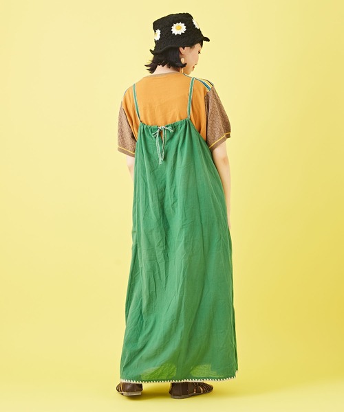 CUBE SUGAR（キューブシュガー）の「綿ボイル無地キャミソールワンピース（ワンピース・レディース・オレンジ/ブルー/グリーン/ナチュラル・M）」の15枚目の写真