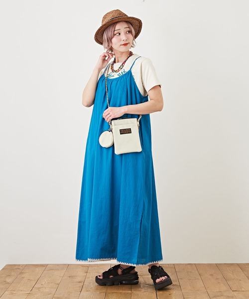 CUBE SUGAR（キューブシュガー）の「綿ボイル無地キャミソールワンピース（ワンピース・レディース・オレンジ/ブルー/グリーン/ナチュラル・M）」の16枚目の写真