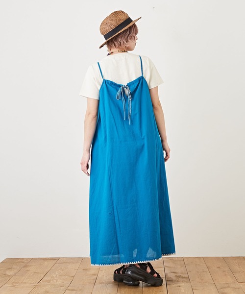 CUBE SUGAR（キューブシュガー）の「綿ボイル無地キャミソールワンピース（ワンピース・レディース・オレンジ/ブルー/グリーン/ナチュラル・M）」の19枚目の写真