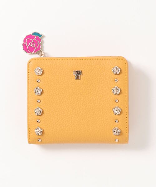 ANNA SUIアナスイ 二つ折り 財布 バレンシア L字ファスナー イエロー