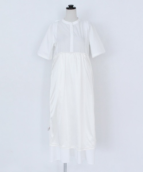 Pierrot（ピエロ）の「半袖シャツワンピース（シャツワンピース・レディース・ブラック/ネイビー/オフホワイト・M/L）」の10枚目の写真