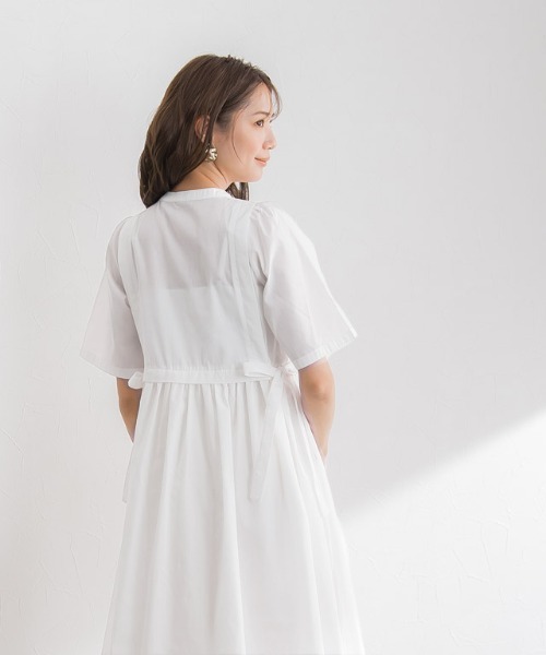 Pierrot（ピエロ）の「半袖シャツワンピース（シャツワンピース・レディース・ブラック/ネイビー/オフホワイト・M/L）」の16枚目の写真