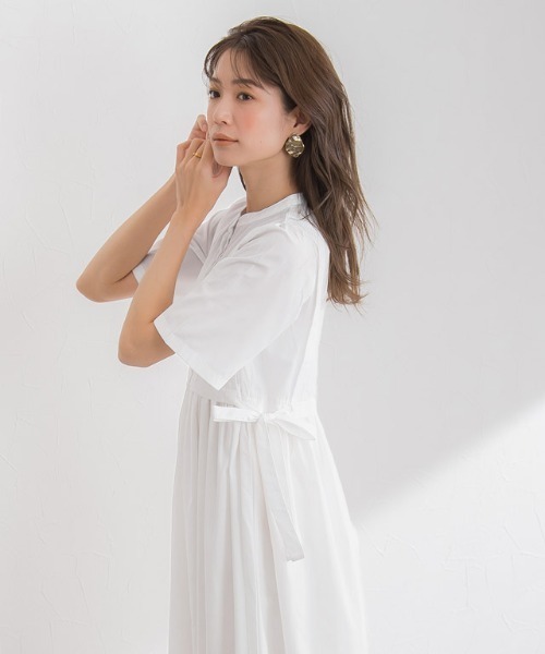 Pierrot（ピエロ）の「半袖シャツワンピース（シャツワンピース・レディース・ブラック/ネイビー/オフホワイト・M/L）」の17枚目の写真