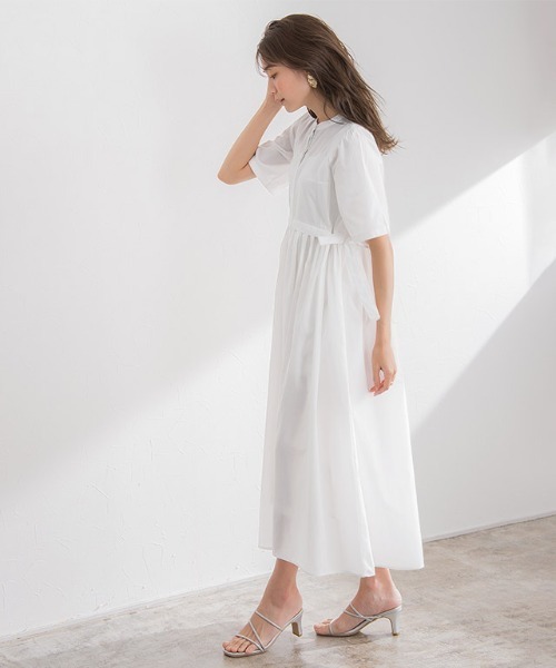 Pierrot（ピエロ）の「半袖シャツワンピース（シャツワンピース・レディース・ブラック/ネイビー/オフホワイト・M/L）」の18枚目の写真