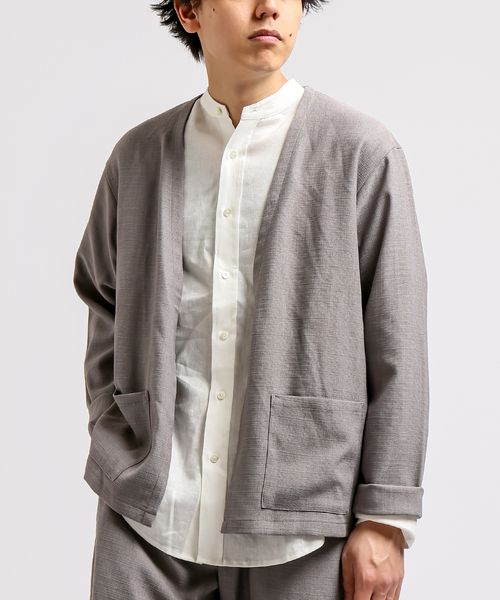 B.C STOCK（ベーセーストック）の「ポリエステルブッチャーオーバーカーデ（シャツ/ブラウス・メンズ・チャコールグレー/ブラウン/グレー・MEDIUM/LARGE/X-LARGE）」の3枚目の写真