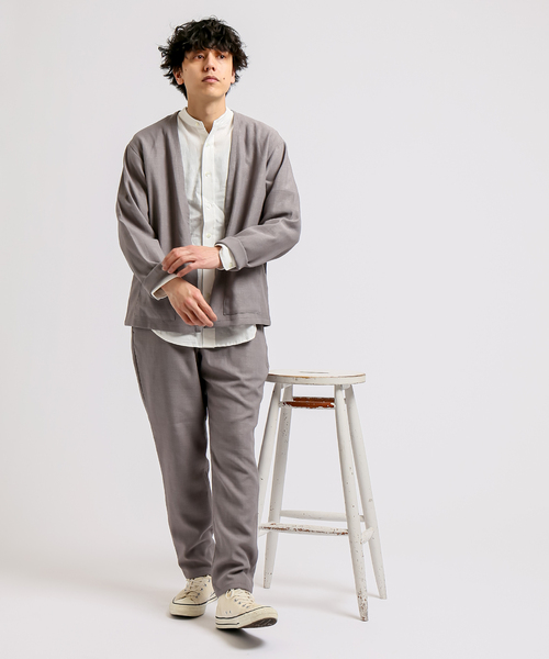 B.C STOCK（ベーセーストック）の「ポリエステルブッチャーオーバーカーデ（シャツ/ブラウス・メンズ・チャコールグレー/ブラウン/グレー・MEDIUM/LARGE/X-LARGE）」の16枚目の写真