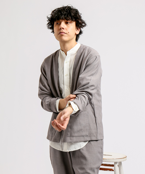B.C STOCK（ベーセーストック）の「ポリエステルブッチャーオーバーカーデ（シャツ/ブラウス・メンズ・チャコールグレー/ブラウン/グレー・MEDIUM/LARGE/X-LARGE）」の19枚目の写真