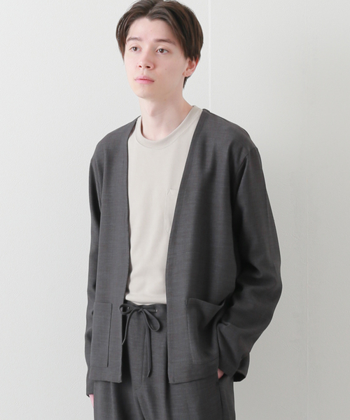 B.C STOCK（ベーセーストック）の「ポリエステルブッチャーオーバーカーデ（シャツ/ブラウス・メンズ・チャコールグレー/ブラウン/グレー・MEDIUM/LARGE/X-LARGE）」の9枚目の写真