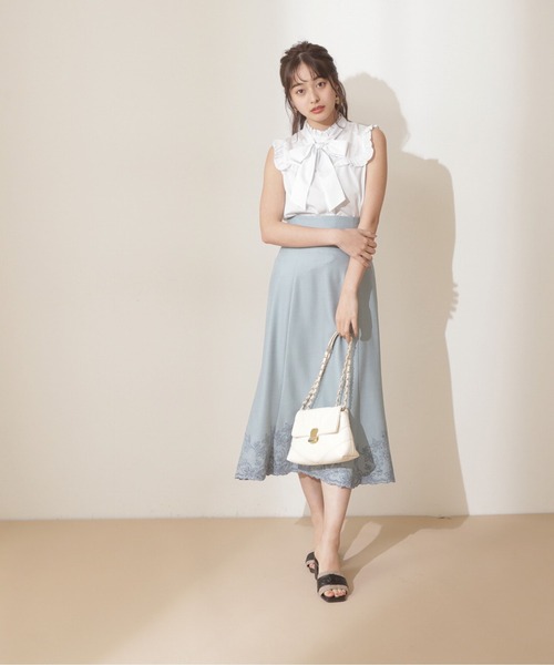 PROPORTION BODY DRESSING(プロポーションボディドレッシング)の「ストライプボウタイ付きブラウス / 1212110903(シャツ/ブラウス・レディース・ブラウン/パープル/グレー・MEDIUM/SMALL)」の5枚目の写真