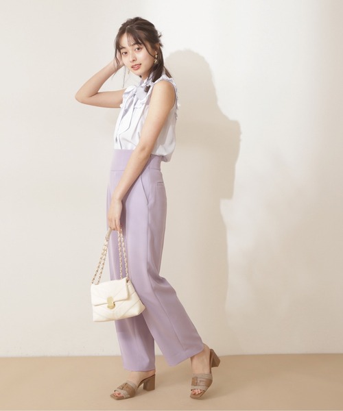 PROPORTION BODY DRESSING(プロポーションボディドレッシング)の「ストライプボウタイ付きブラウス / 1212110903(シャツ/ブラウス・レディース・ブラウン/パープル/グレー・MEDIUM/SMALL)」の4枚目の写真