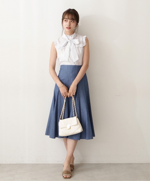 PROPORTION BODY DRESSING(プロポーションボディドレッシング)の「ストライプボウタイ付きブラウス / 1212110903(シャツ/ブラウス・レディース・ブラウン/パープル/グレー・MEDIUM/SMALL)」の10枚目の写真