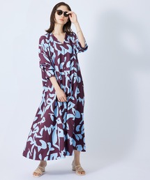 ROPE' | アブストラクトプリントサックワンピース/サッシュベルト付き(ワンピース)