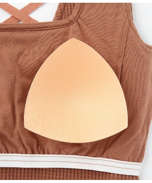 PEACH JOHN（ピーチジョン）の「【柔らかワッフル素材のパッド付きタンクトップ】ワンマイルワッフルパデットタンク（タンクトップ・レディース・ブラウン/グレー/アイボリー・S/M/M/L）」の11枚目の写真