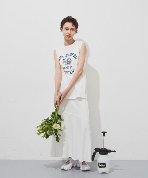 Auntie Rosa Holiday(アンティローザホリデー)の「アニマルカレッジノースリーブT(Tシャツ/カットソー・レディース・チャコールグレー/オフホワイト/ピンク・FREE)」の17枚目の写真