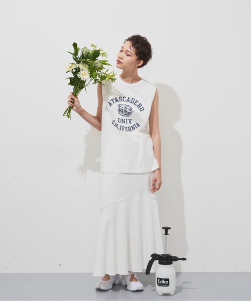 Auntie Rosa Holiday(アンティローザホリデー)の「アニマルカレッジノースリーブT(Tシャツ/カットソー・レディース・チャコールグレー/オフホワイト/ピンク・FREE)」の14枚目の写真