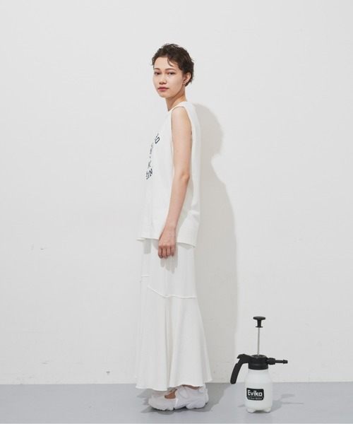 Auntie Rosa Holiday(アンティローザホリデー)の「アニマルカレッジノースリーブT(Tシャツ/カットソー・レディース・チャコールグレー/オフホワイト/ピンク・FREE)」の12枚目の写真