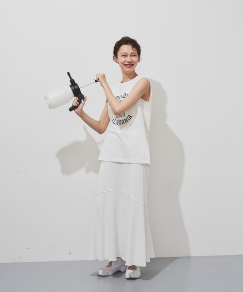 Auntie Rosa Holiday(アンティローザホリデー)の「アニマルカレッジノースリーブT(Tシャツ/カットソー・レディース・チャコールグレー/オフホワイト/ピンク・FREE)」の8枚目の写真