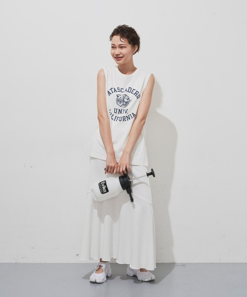 Auntie Rosa Holiday(アンティローザホリデー)の「アニマルカレッジノースリーブT(Tシャツ/カットソー・レディース・チャコールグレー/オフホワイト/ピンク・FREE)」の18枚目の写真