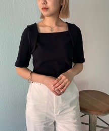 CAPRICIEUX LE'MAGE | ボレロレイヤード風リブTシャツ(Tシャツ/カットソー)